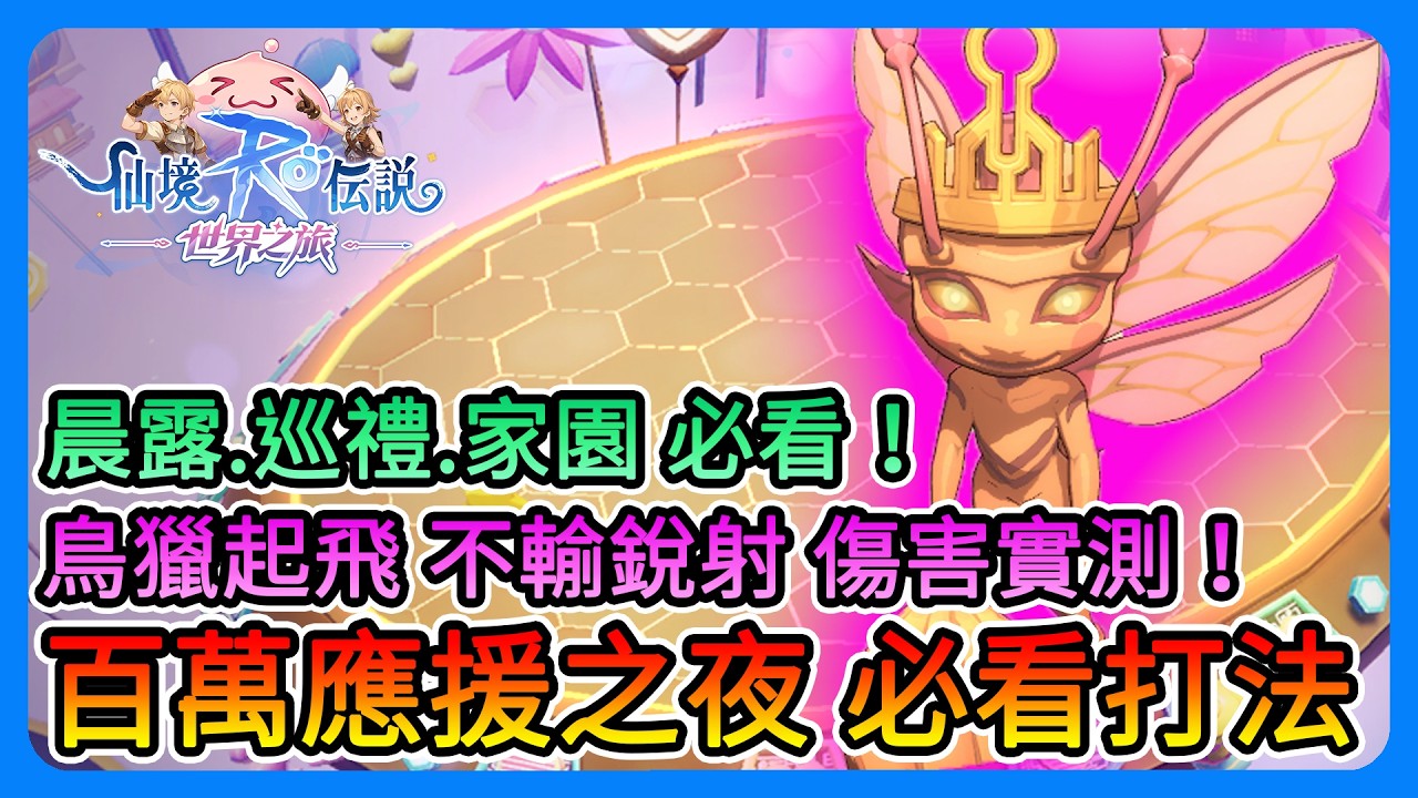 《RO仙境傳說：世界之旅》百萬應援之夜打法！鳥獵起飛！傷害實測！晨露、仙境巡禮、家園玩法重要提醒～一定要看！【三叔公】