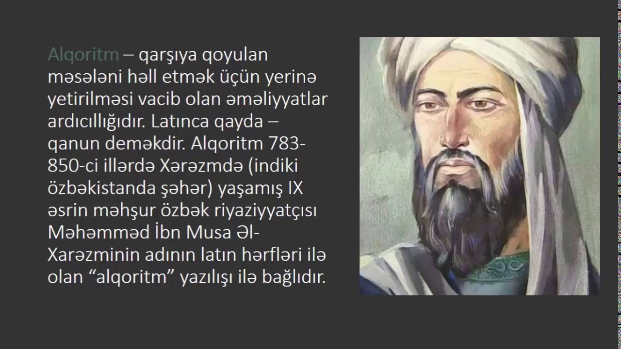 Alqoritm-1, [Informatika dersleri]