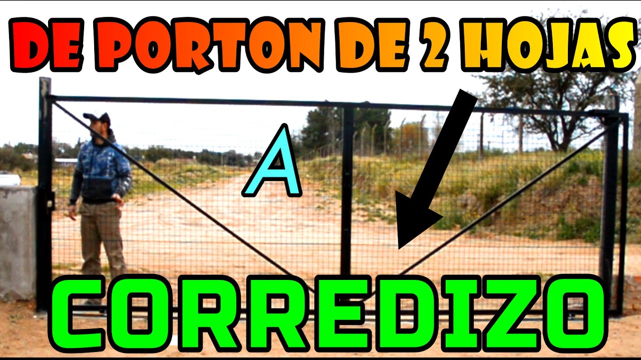 De portón de dos hojas a portón corredizo. Sliding gate.
