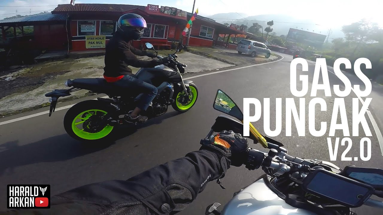 YAMAHA MT-09 - Gass Puncak Duo MT-09, Diavel, Harley Davidson (PART 1) #motovlog Indonesia