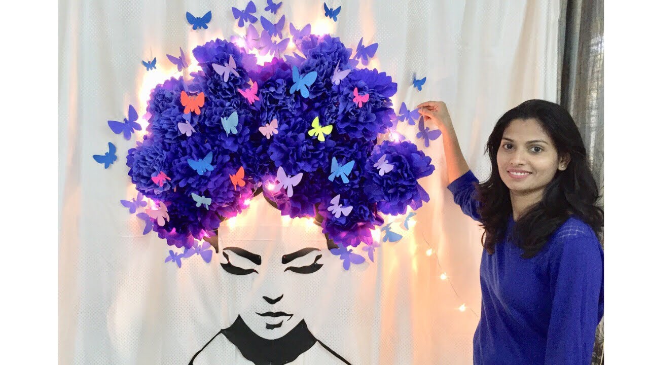 HAPPY WOMEN'S DAY 2019 | Paper Flowers Art | Creative birthday decoration ideas