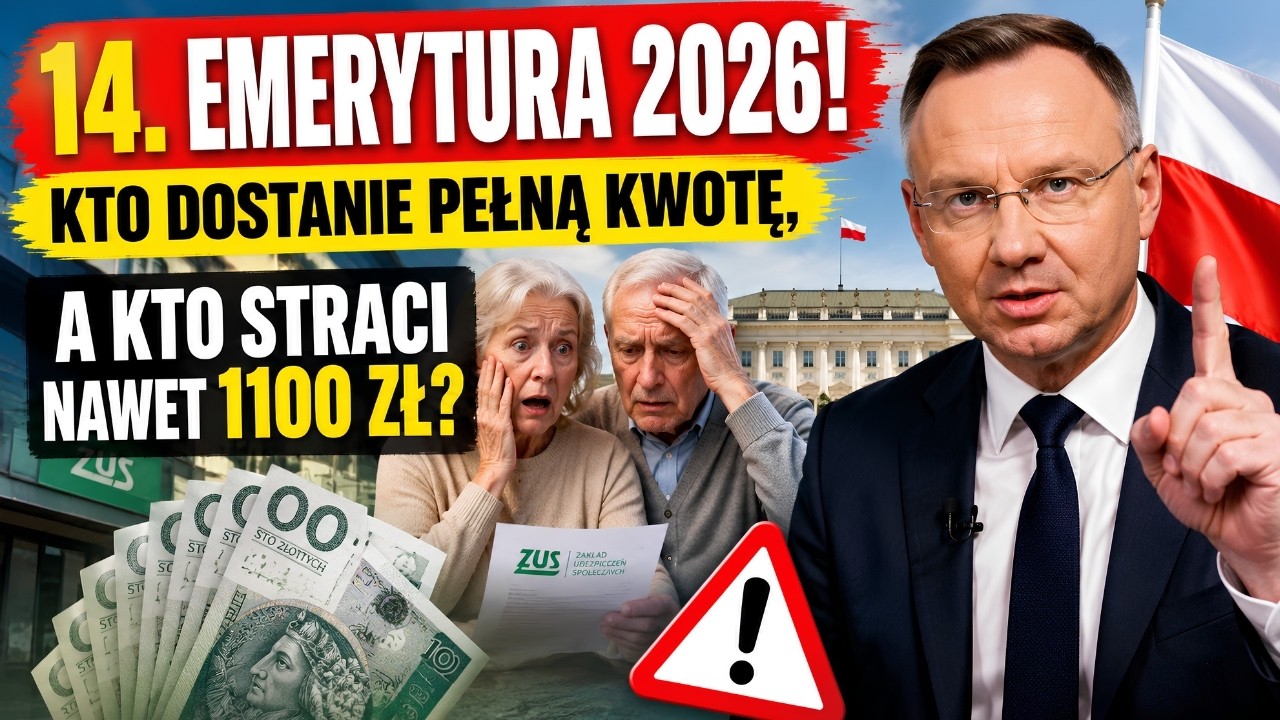 🚨 14. Emerytura 2026 z ZUS! Kto Dostanie Pełną Kwotę, a Kto Straci Nawet 1100 zł?