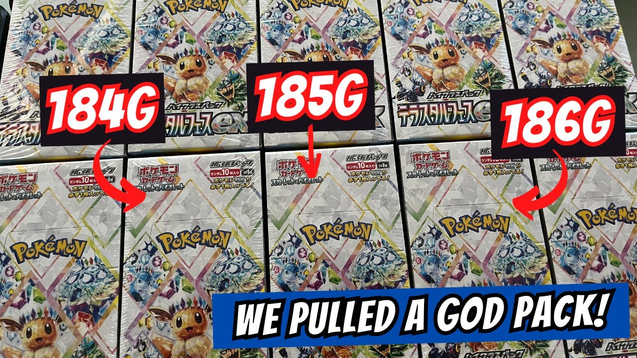 I weighed 20 Japanese Pokemon Terastal Festival Boxes AND pulled a GOD PACK!