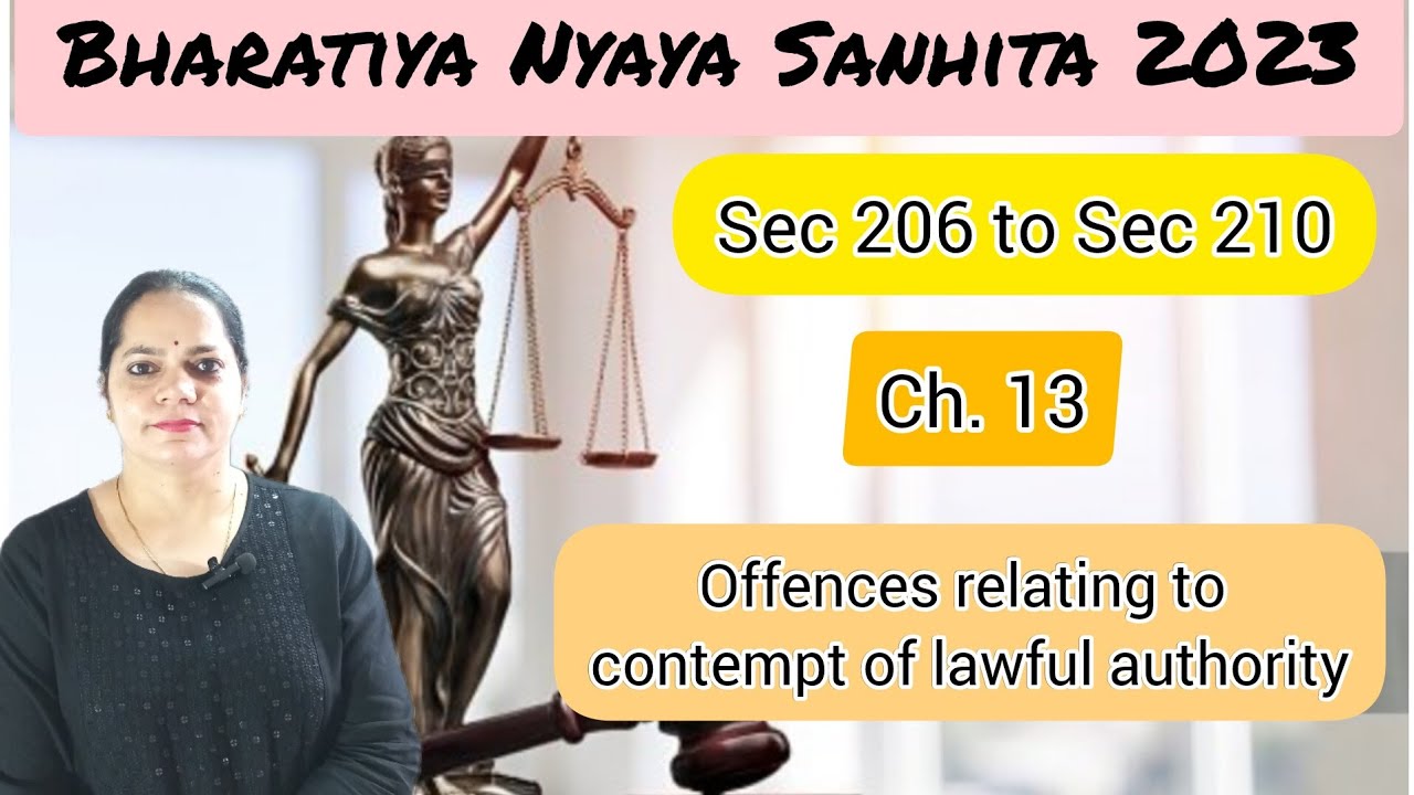 Sec 206 to Sec 210 BNS Offences relating to Contempt of lawful authority of Public servant