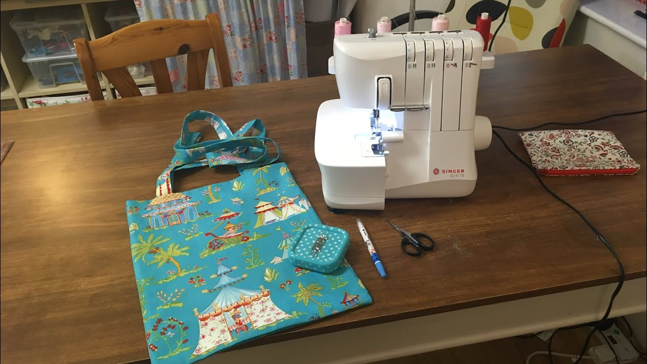 First Overlocker Project - Tote Bag on Lidl Singer Machine S14-78 | Abi’s Den #sewwithabi