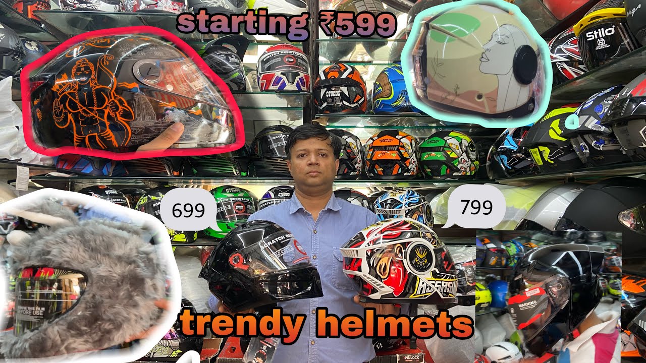 trending helmets only ₹599 😱 Cheapest Helmet market in delhi ( axor,agv,vega,steelbird,studds )