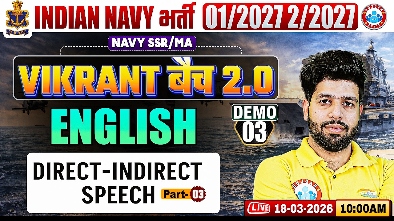 Navy SSR English Classes 2026 | Vikrant Batch 2.0 Demo Class | Direct-Indirect | English For Navy MA