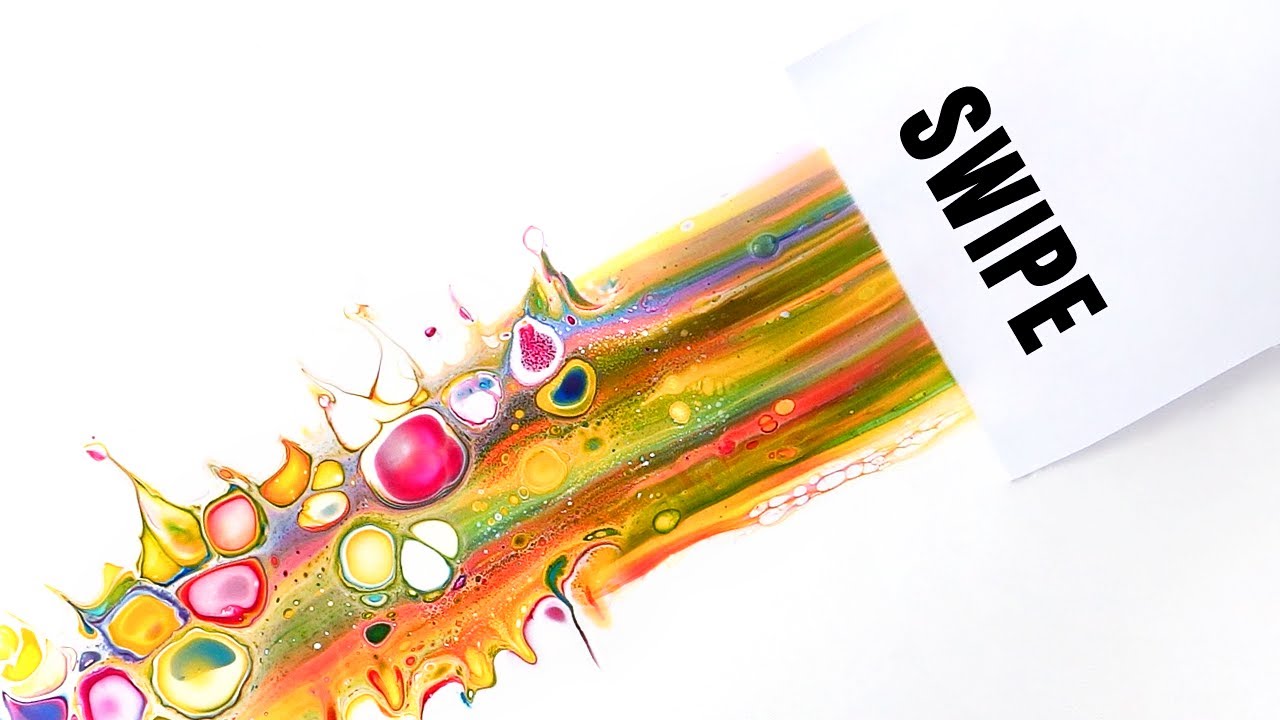 Acrylic Pouring Swipe technique | Abstract Painting | 4K