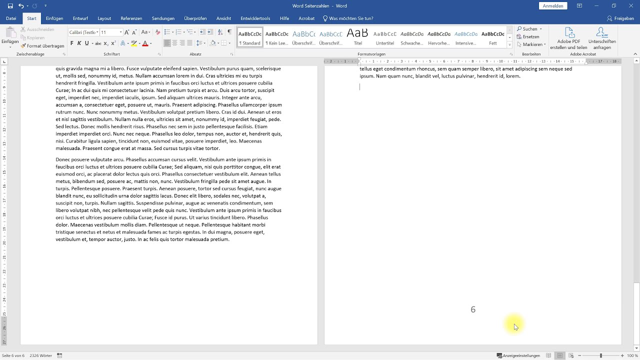 Seitenzahlen ab Seite 6 &ndash; Word-Tutorial