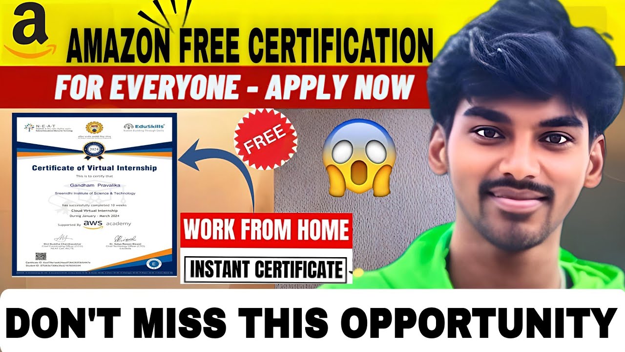 Amazon Virtual Internship 2025 | Free AICTE + EduSkill + AWS Cloud Internship | Free Certificate 🔥