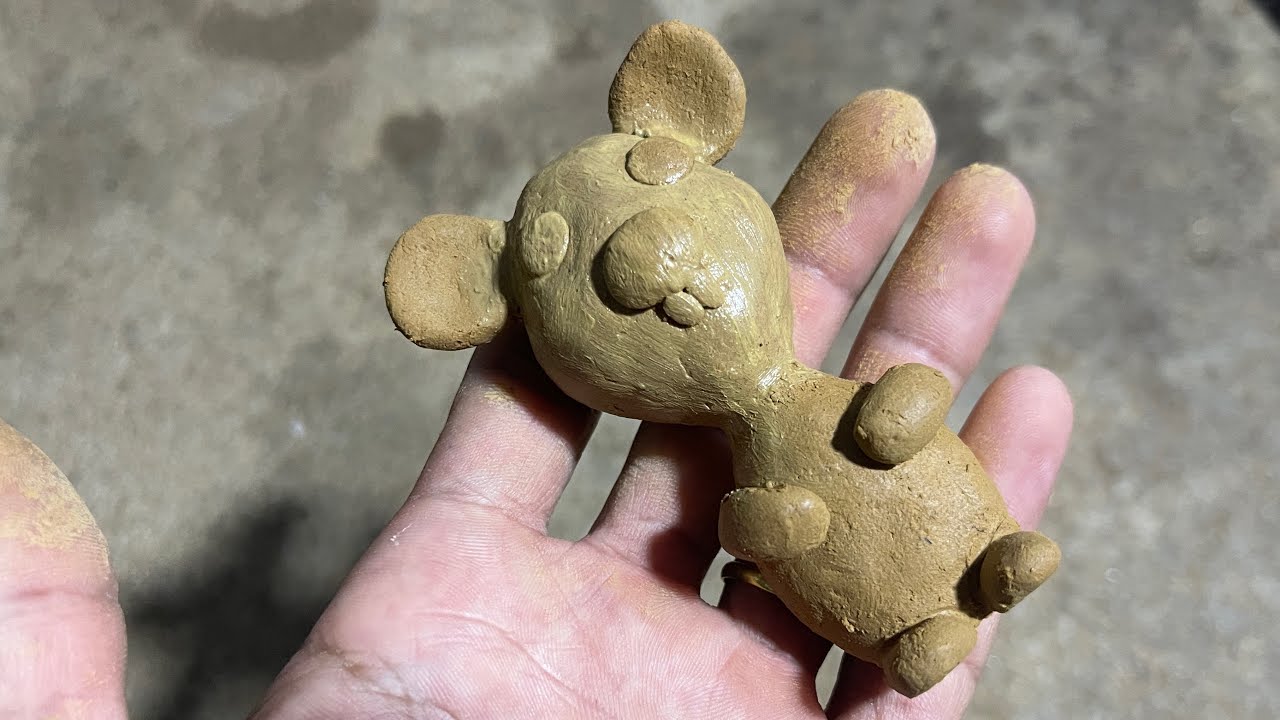 HANDMADE CLAY MOUSE SCULPTURE | CUTE MINI CLAY ART