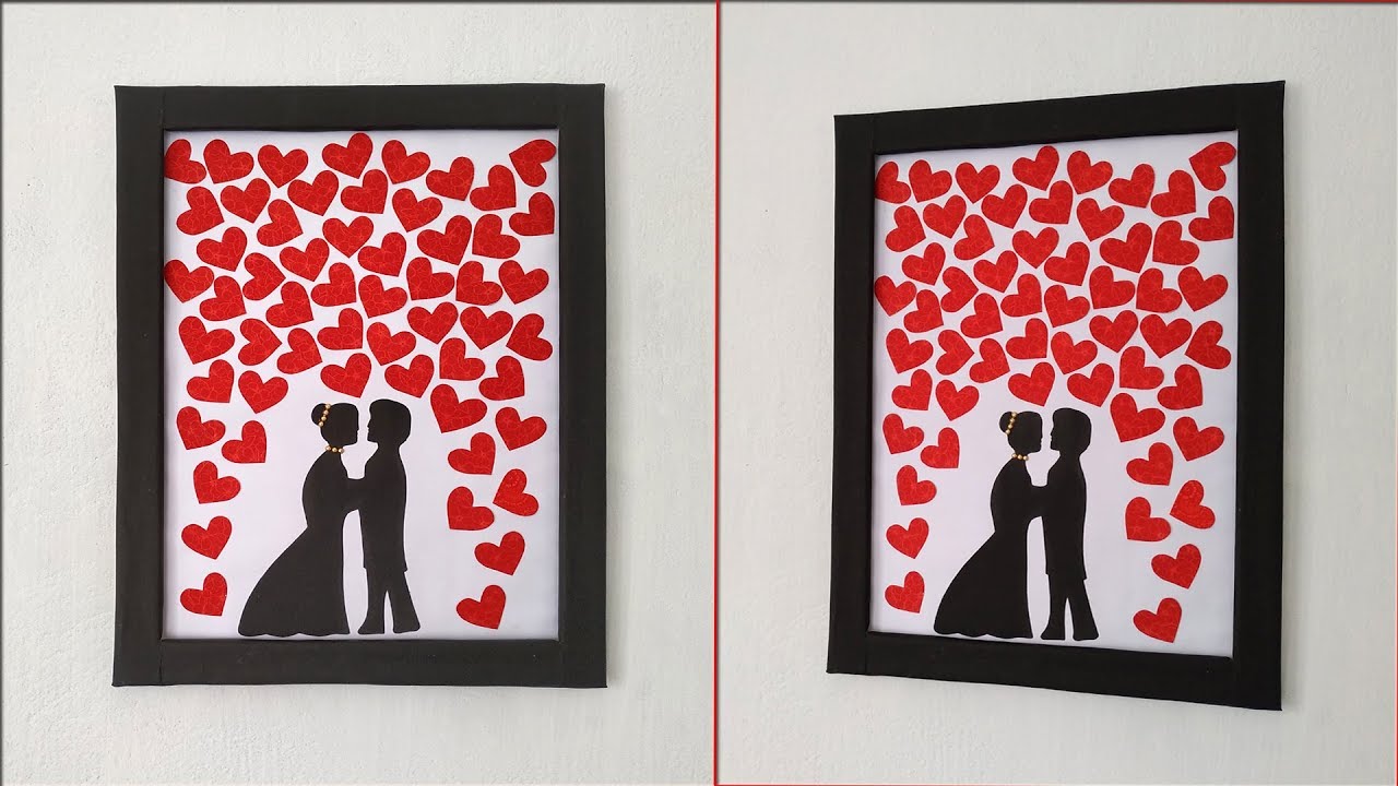 Romantic couple wall decoration ideas|| Handmade beautiful wall hanging|| DIY paper crafts