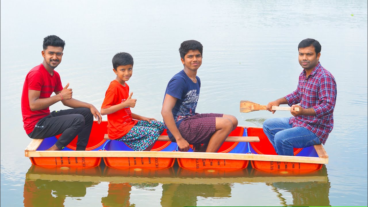DIY Simple Boat With plastic Barrel ( Very Simple )