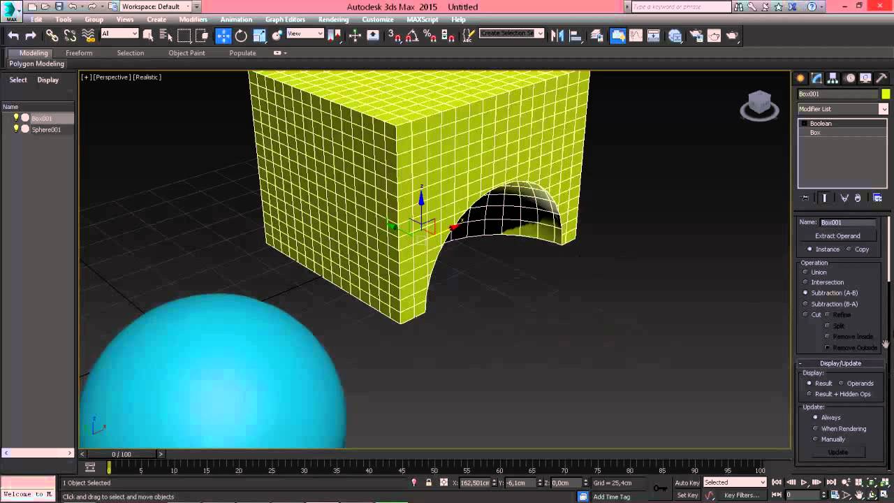 3ds Max для начинающих урок 8 ( Boolean )