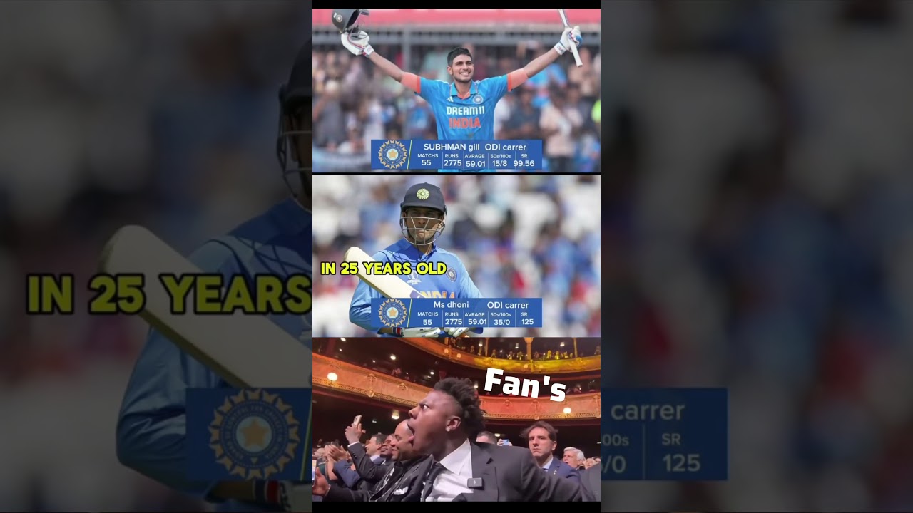 Shubman Gill vs MS Dhoni &ndash; Same Runs after 55 ODIs!🔥 ODIs#msdhoni#subhmangill#cricketshorts
