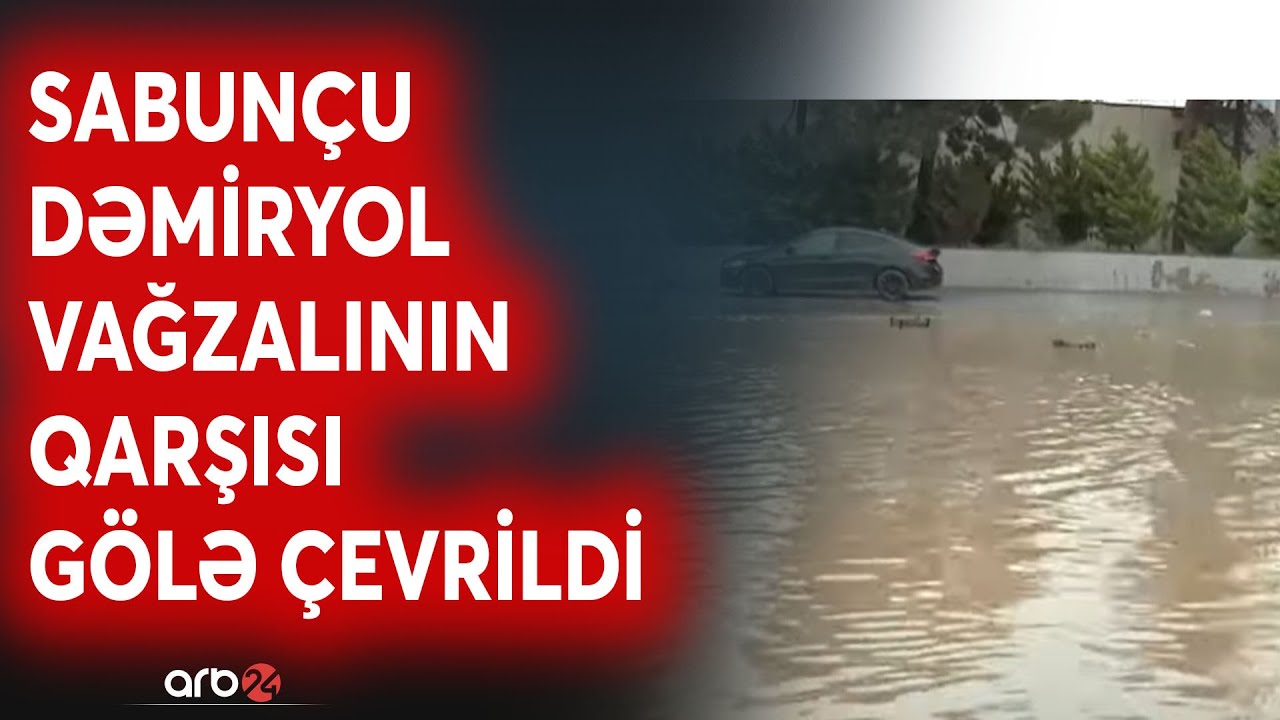 SON DƏQİQƏ! Sabunçu dəmiryol vağzalında hərəkət çətinləşib: Sürücü maşının içində qaldı