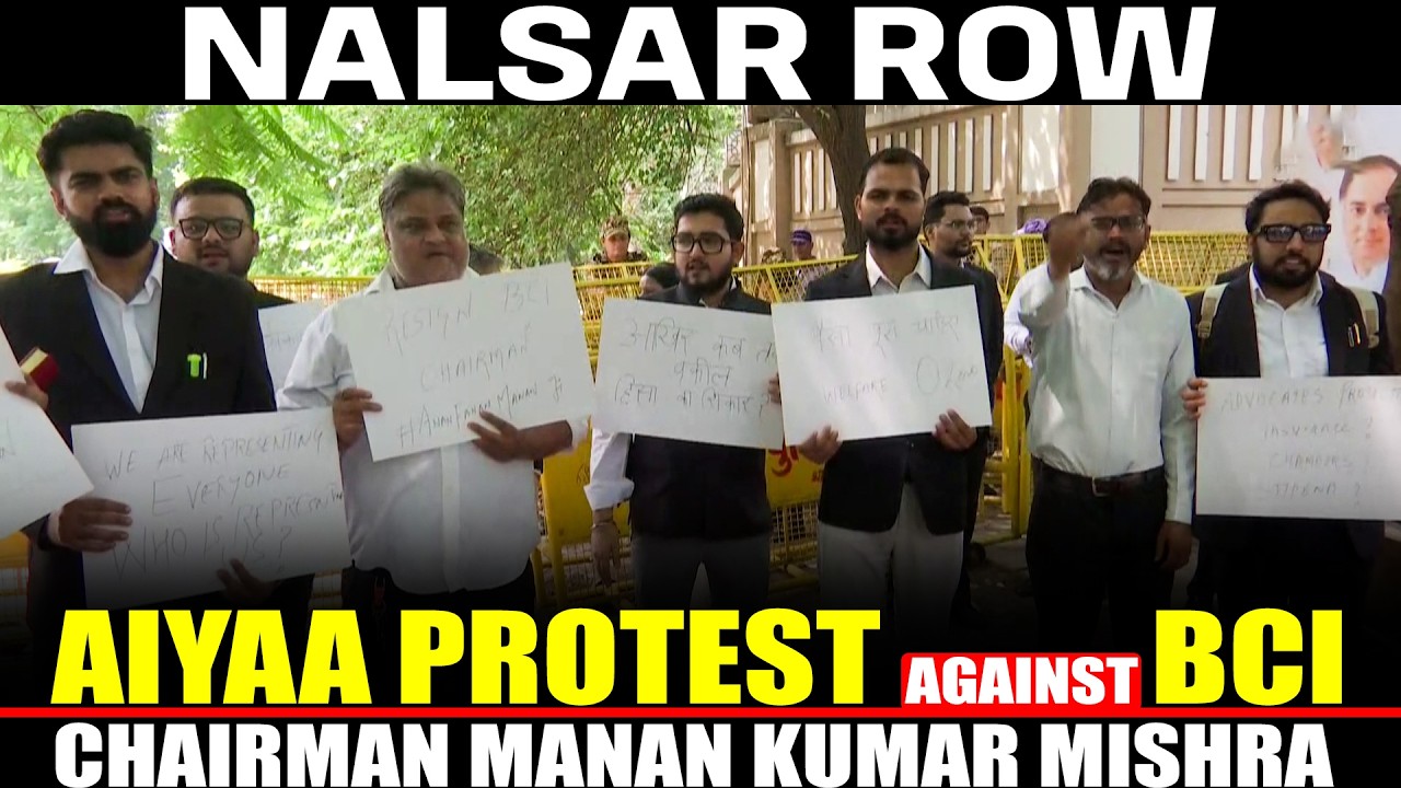 LIVE: NALSAR row: All India Young Advocates Association protest against BCI chairman | Bar Council