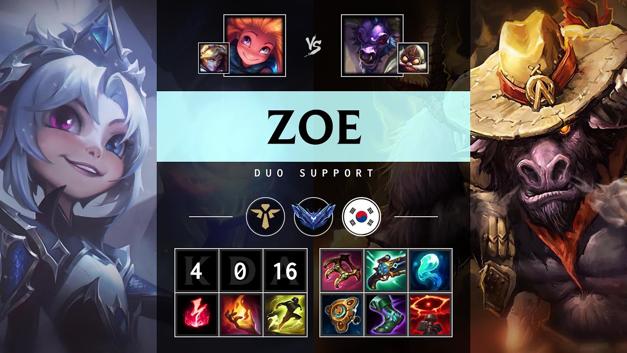 Zoe Support vs Alistar: Perfect KDA, Rampage - KR Diamond Patch 25.S1.2