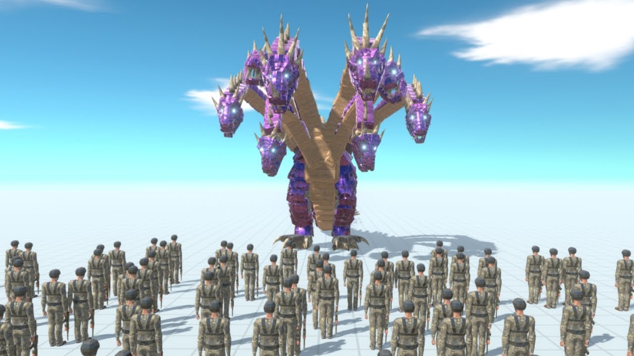 Yamata no Orochi vs 100 Modern Human Army ARBS Animal Revolt Battle Simulator