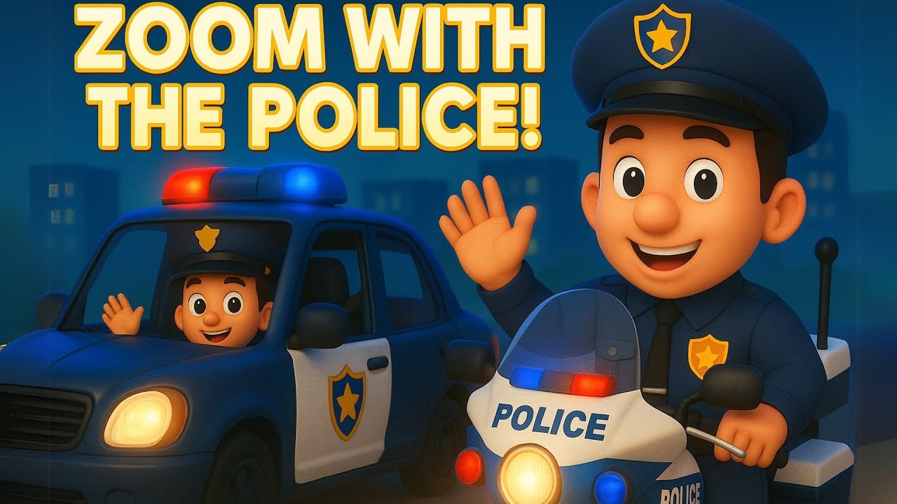 🚓 Police Car and Bike Song | Let's Help the Town! | Learn with Vehicles for Kids 