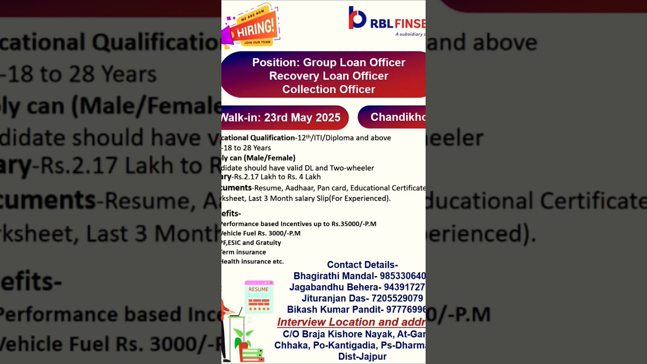 Odisha Jobs | Finance Jobs | Rojgar | Bank Jobs