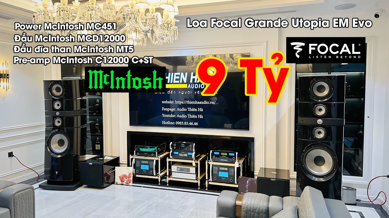 Hệ Thống Siêu VIP Pre + Power McIntosh + Loa Focal Grande Utopia EM Evo Cho Không Gian Đẳng Cấp SVIP