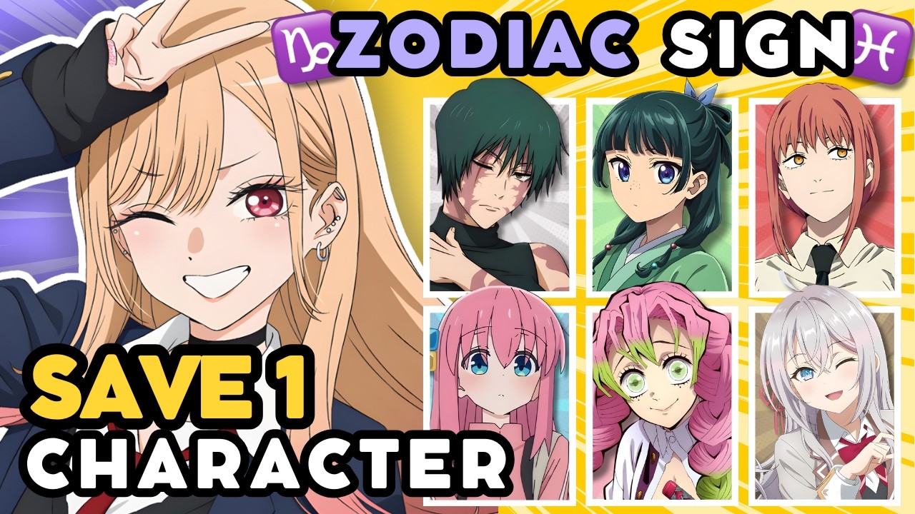 Save 1 FEMALE ANIME CHARACTER for each ZODIAC SIGN 🔥🔮 | ANIME QUIZ
