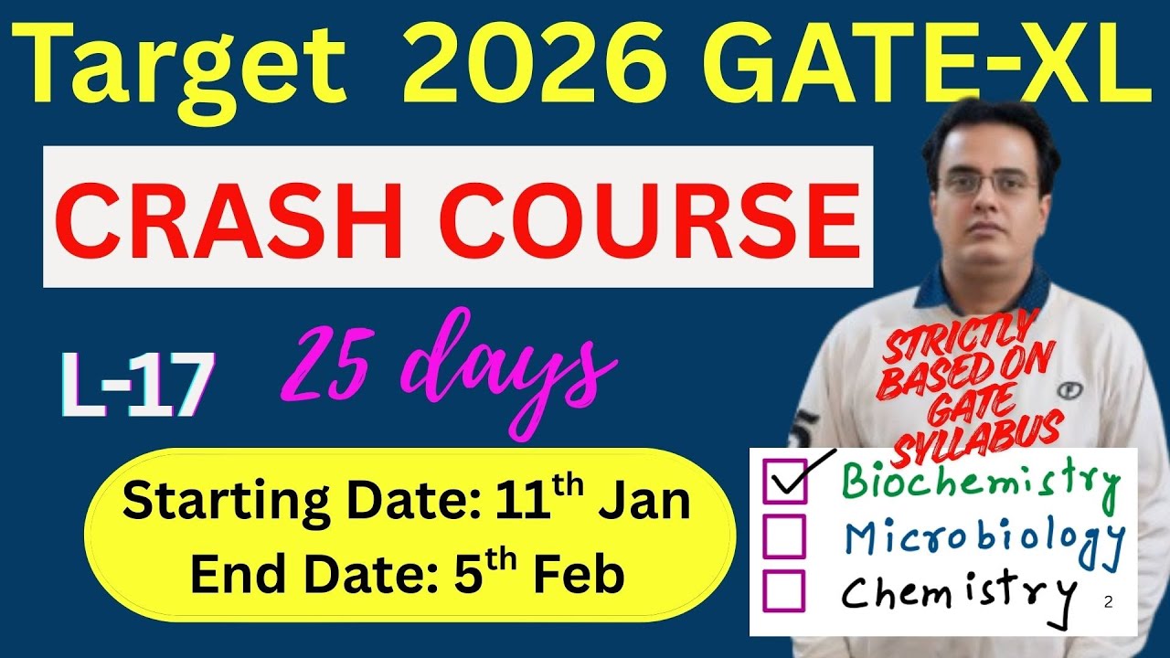 Crash Course Day #16: Target GATE-XL-2026 Exam: Mega Revision on Biochemistry