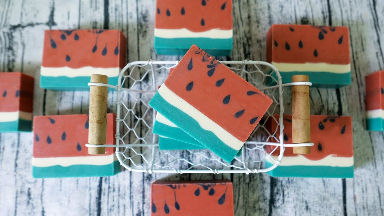 夏日西瓜皂DIY - watermelon handmade soap tutorial - 手工皂