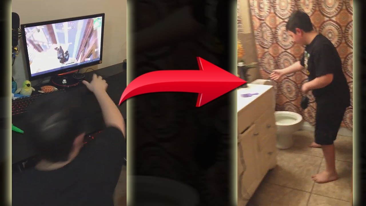 Fortnite kid flushes mouse after losing...