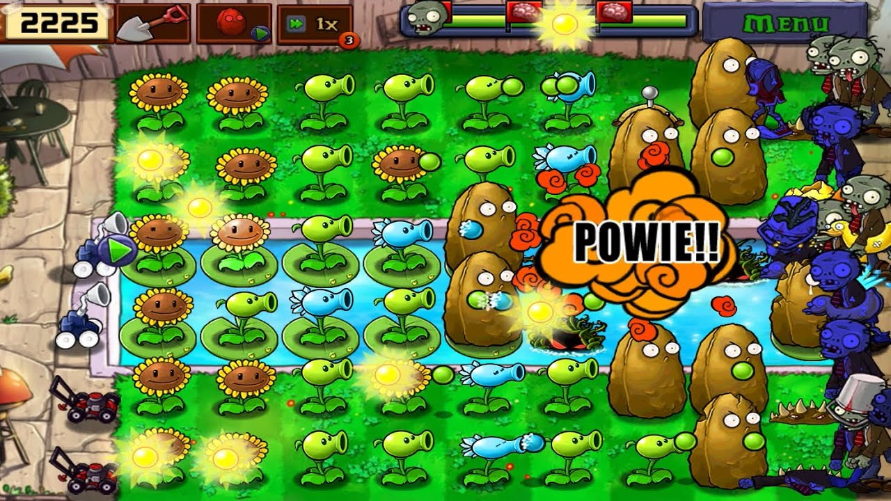 Plants vs Zombies Pool Level Complete Torchwood, Tall Nut (Tallnut), Sea Shroom (Seashroom) Part 10