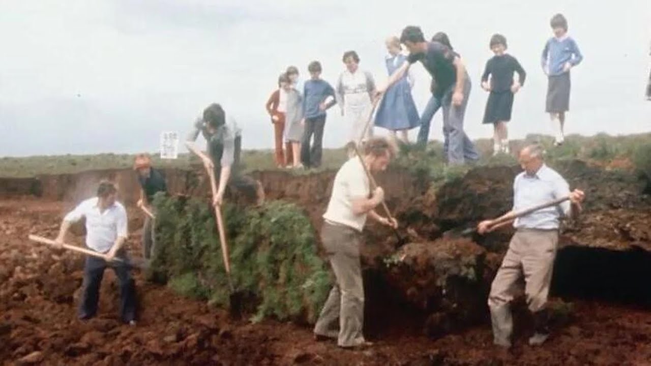 Turf Cutting Contest, Meedin, Co. Westmeath, Ireland 1982