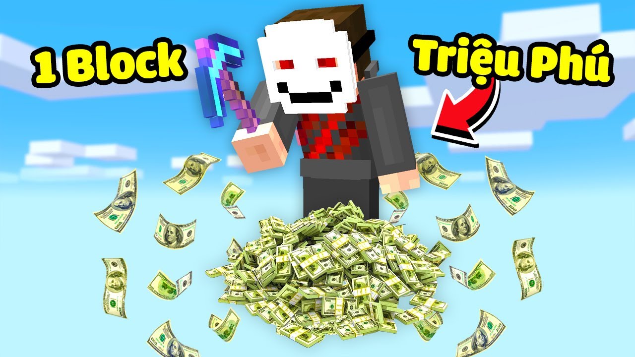 Minecraft nhưng bạn Sinh Tồn tr&ecirc;n 1 Block Triệu Ph&uacute;
