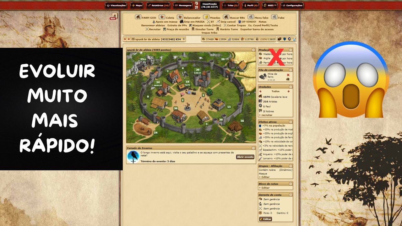 Quem não faz isso no Tribal Wars evolui muito mais lento ( segredo revelado para evoluir no TW)