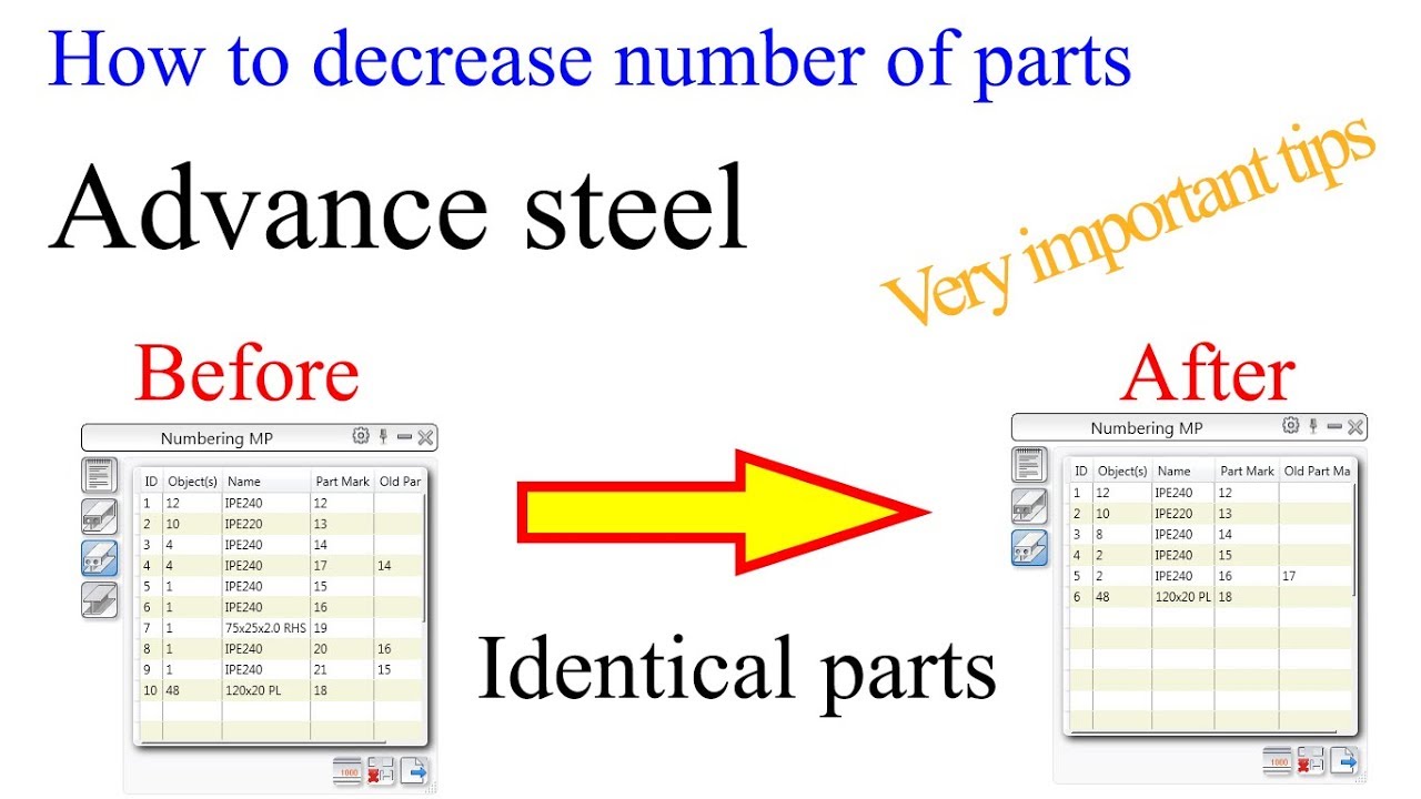 How to get identical parts in advance steel ( important tips )