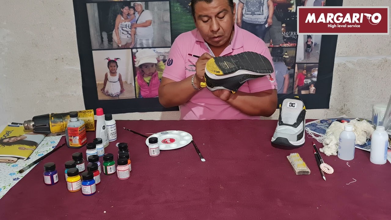 Restauración de sneakers, con pinturas Ángelus.