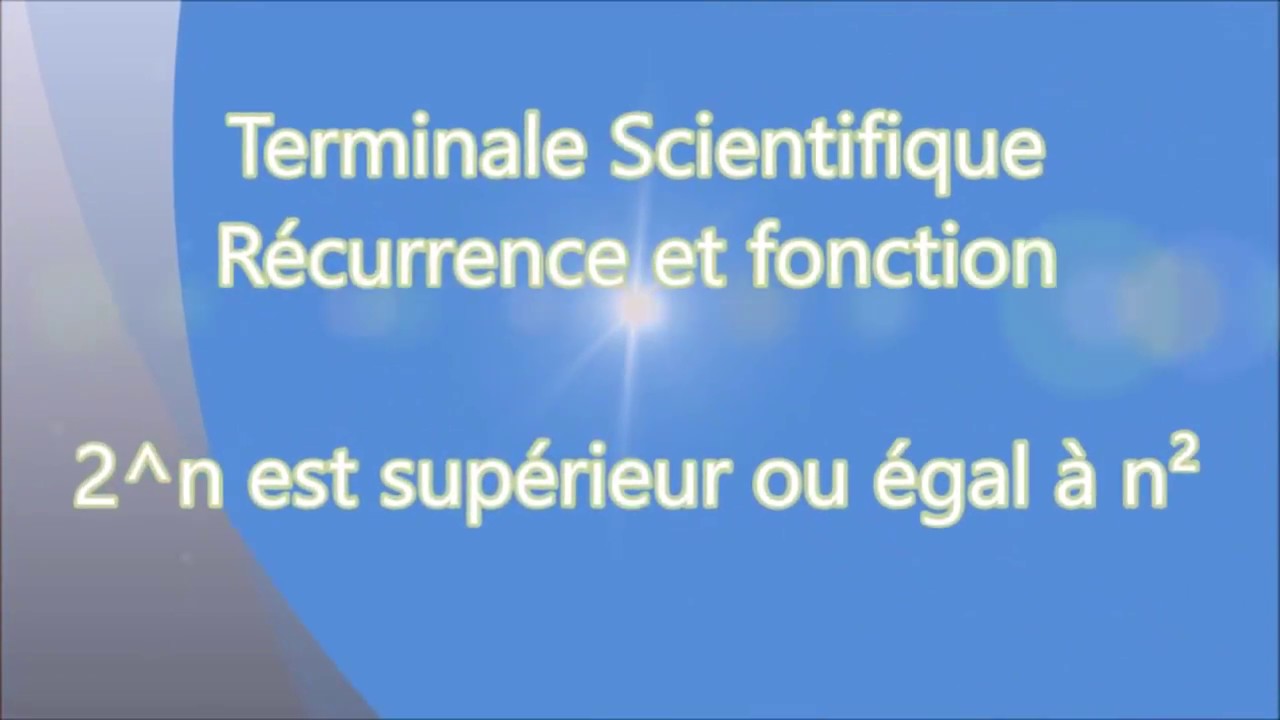 Terminale S- Récurrence et inégalité - Ex29   2^n supérieur à n²