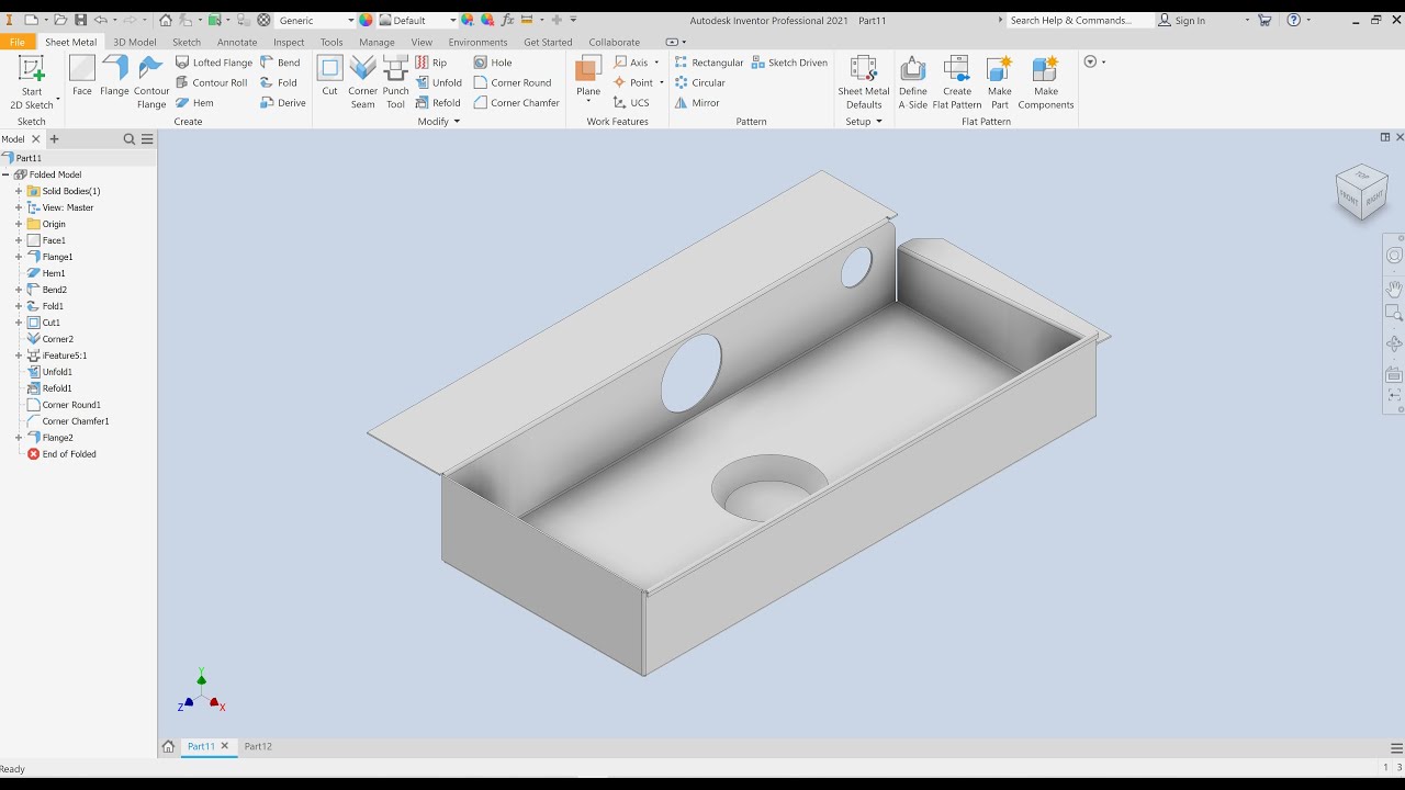 Cách thiết kế kim loại tấm (sheet metal) || Inventor