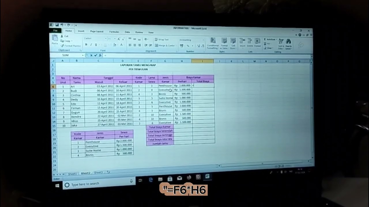 fungsi vlookup pada aplikasi pengolah angka. tugas informatika kelompok 1