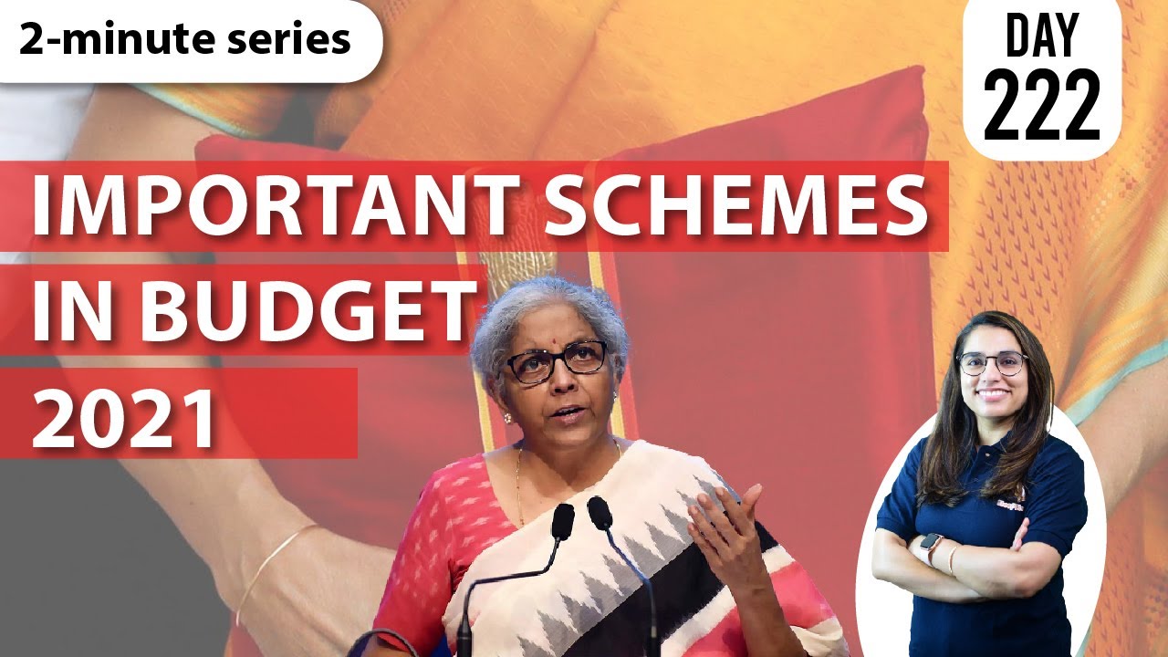 2-Minute Series || 5 Important Schemes in BUDGET 2021 for Prelims || 5th October 2021 ||  UPSC