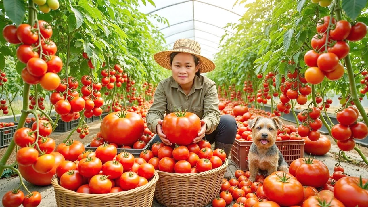 Colhendo Tomates Frescos da Horta e Levando ao Mercado |Lý Thị Ca Português
