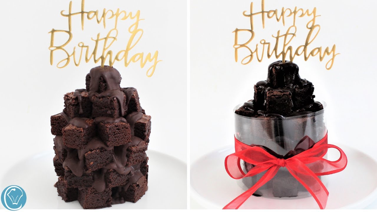 PREFECT Chocolate Brownie Cake Tower EASY to make! Fudgy Crackle Brownies