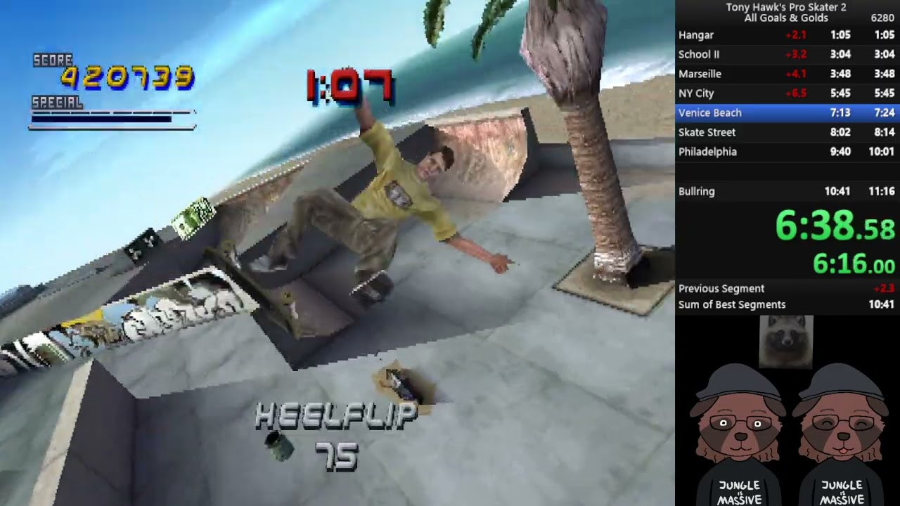 Tony Hawk's Pro Skater 2 - All Goals & Golds Speedrun in 11:10