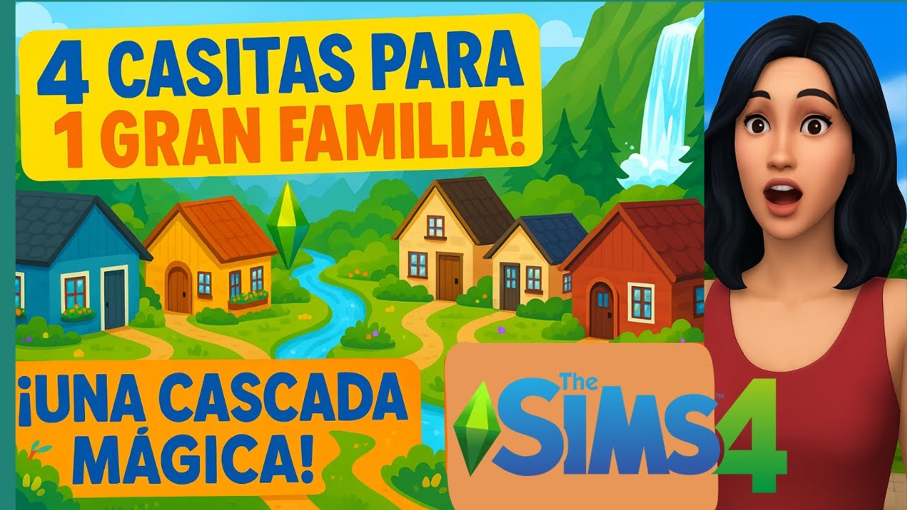 🏡Cascada, Montañas y Hogares ✨Construcción de ensueño #lossims4 #sims4 #simmer #sims4builds