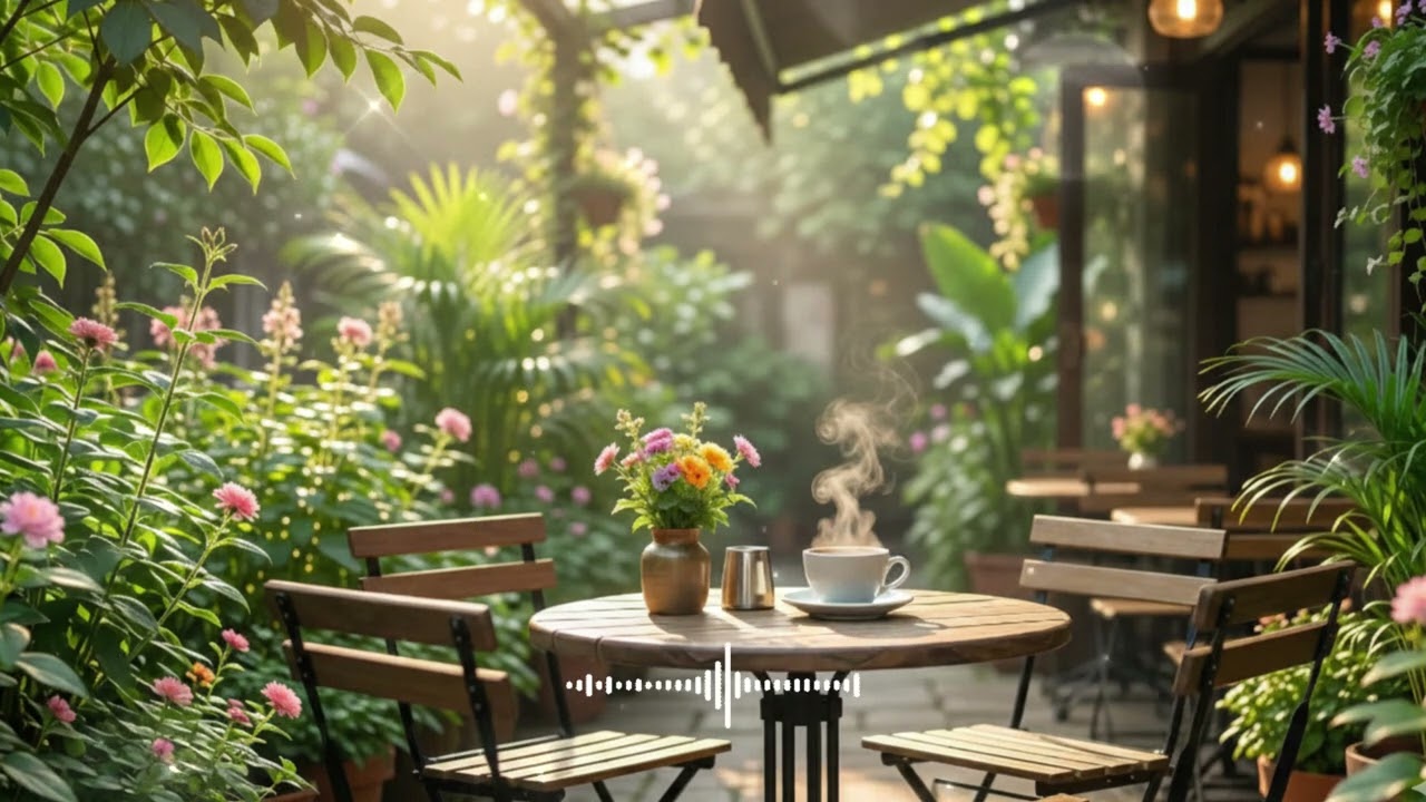 4K Calm Garden Cafe Jazz &ndash; Relaxing Focus Music