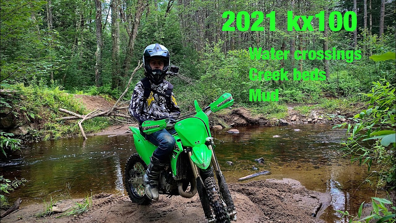 2021 kx100 water crossings,creek beds and mud