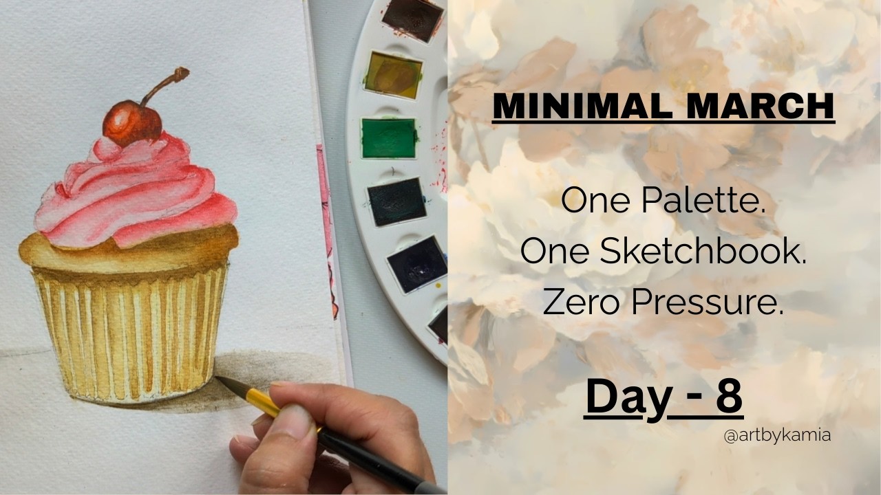 Minimal March – Day 8 | Daily Watercolor Challenge | Sketchbook Practice
