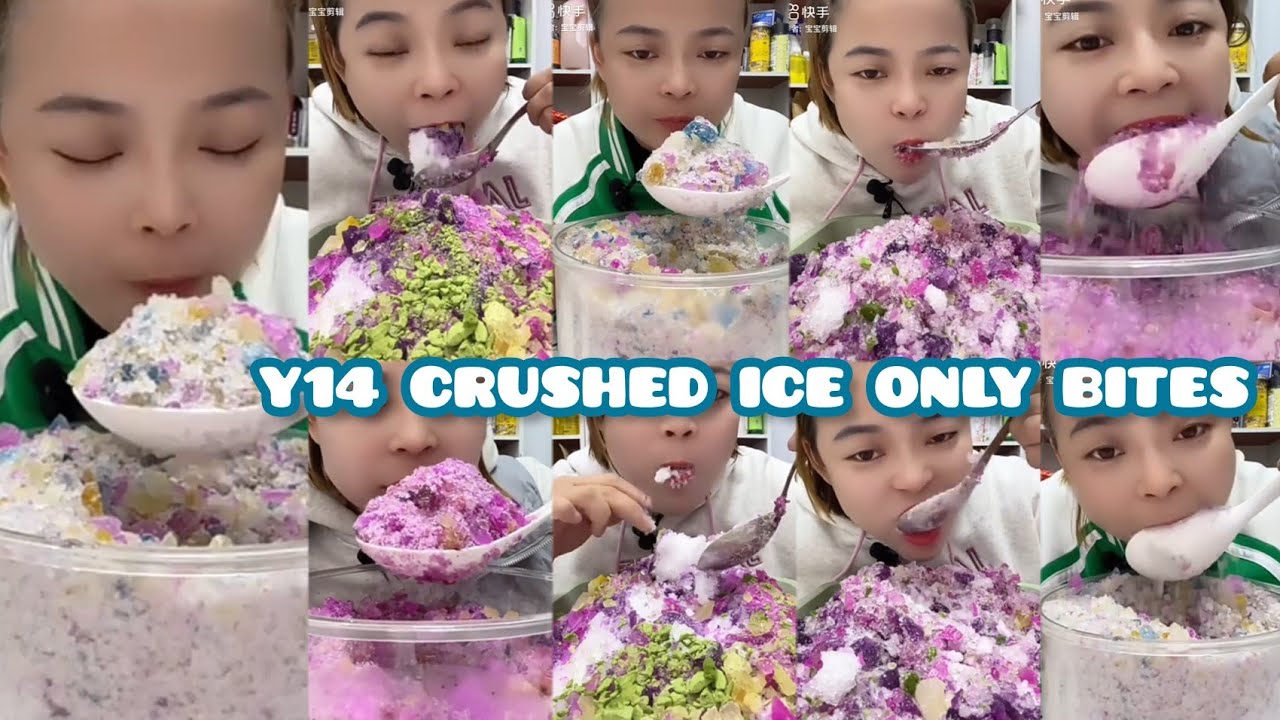 Y14✨❄️CRUSHED ICE ONLY BITES|JEWELRY ICE WITH SHAVED ICE EATING BITES MUKBANG 🧊✨🥀