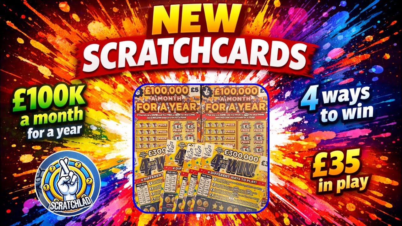 New scratchcards- 4 ways to win £100k a month for a year
