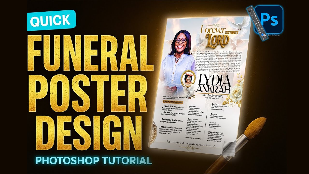 How to Design an Elegant Funeral Poster in Photoshop — (Step-by-Step)